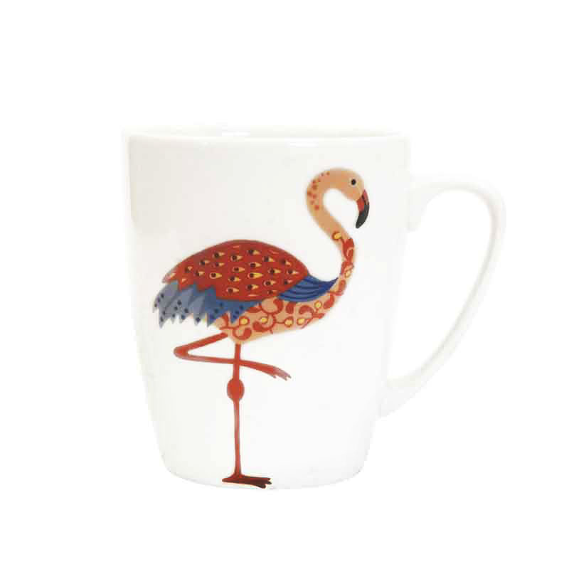 Paradise Birds Flamingo Oak Mug