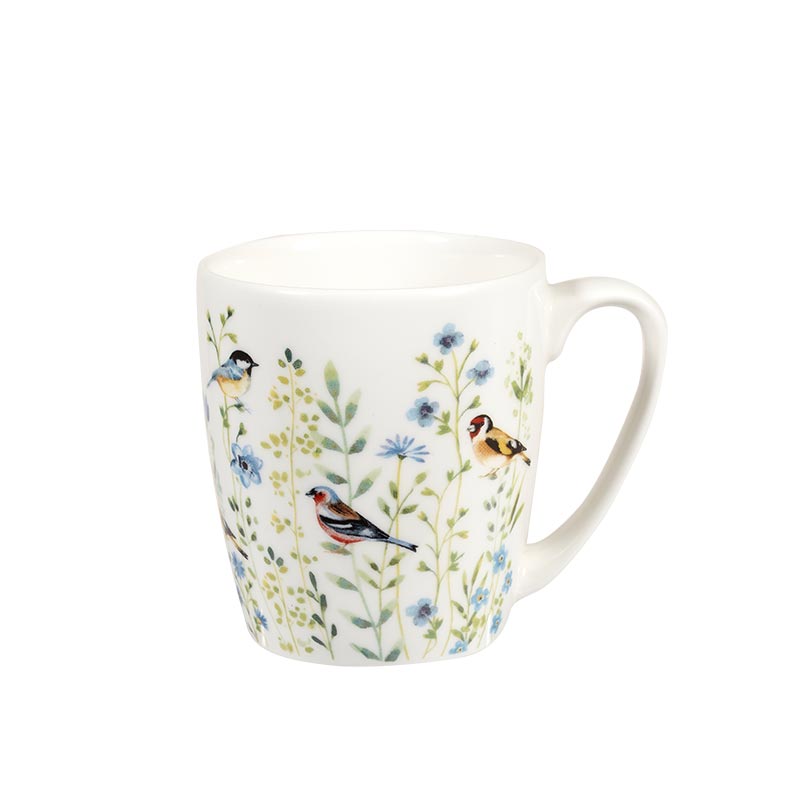 Aquarelle Bird Watch Blue Acorn Mug