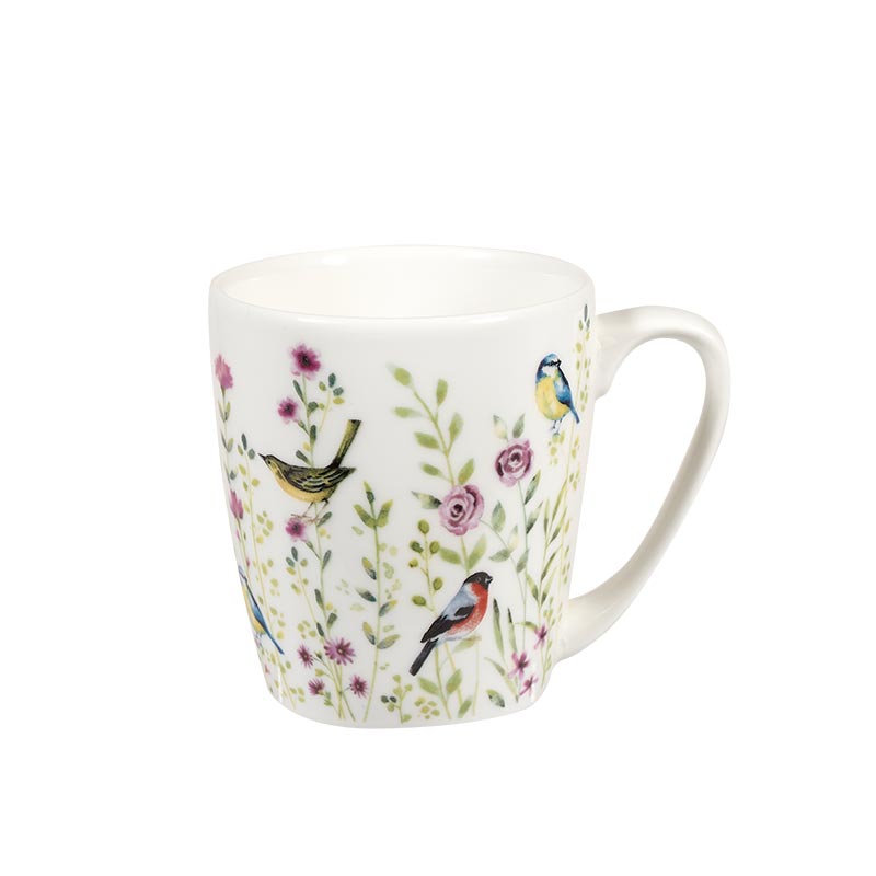 Aquarelle Bird Watch Pink Acorn Mug