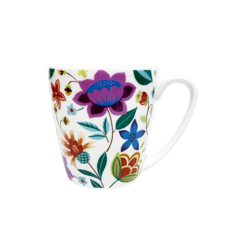 Hippie Florals Abstract Blue Acorn Mug