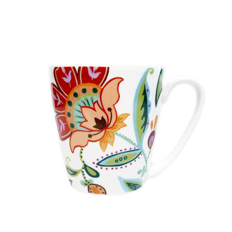 Hippie Florals Retro Yellow Acorn Mug