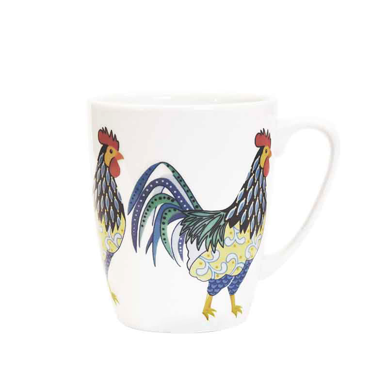 Paradise Birds Rooster Oak Mug