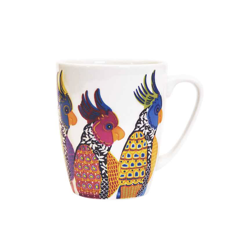 Paradise Birds Parakeets Oak Mug