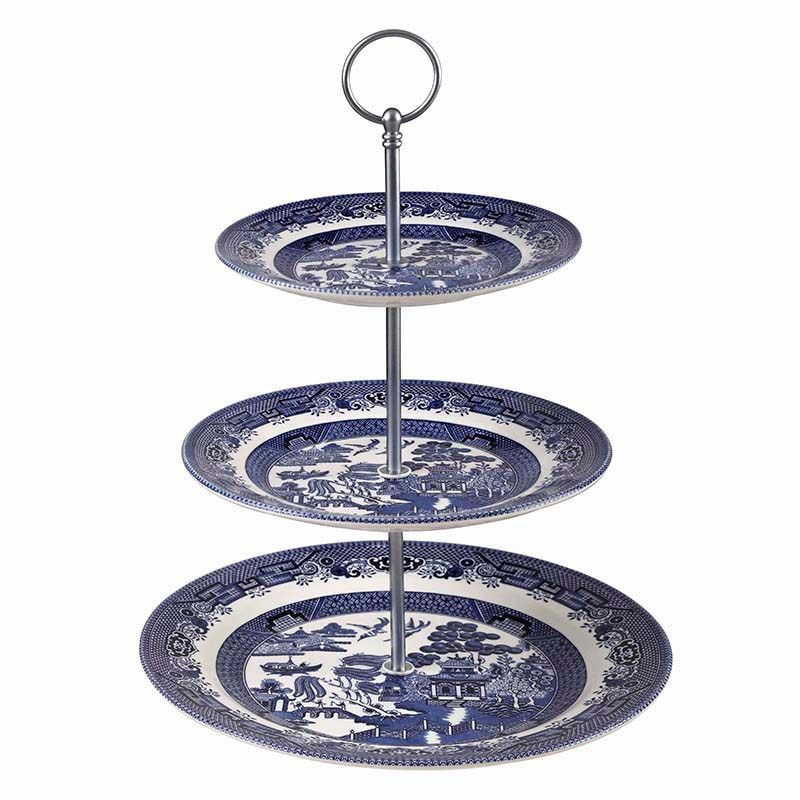 Blue Willow 3 Tier Cake Stand